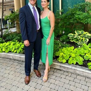 Zara Green Spaghetti Strap Dress